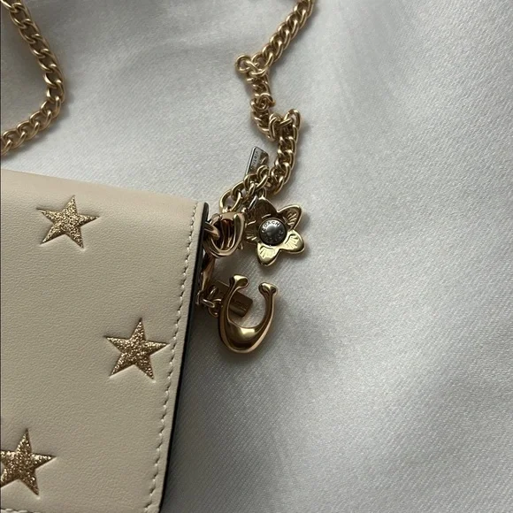Coach Boxed Mini Wallet On A Chain With Star Print - Picture 5 of 8